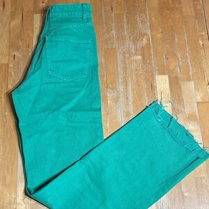 Zara Wide Leg Green Jeans